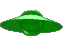 Green Glass Hovering UFO
